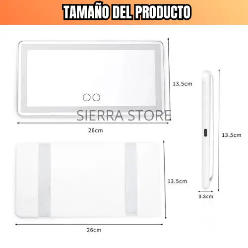 Espejo De Maquillaje Carro Tactil Led