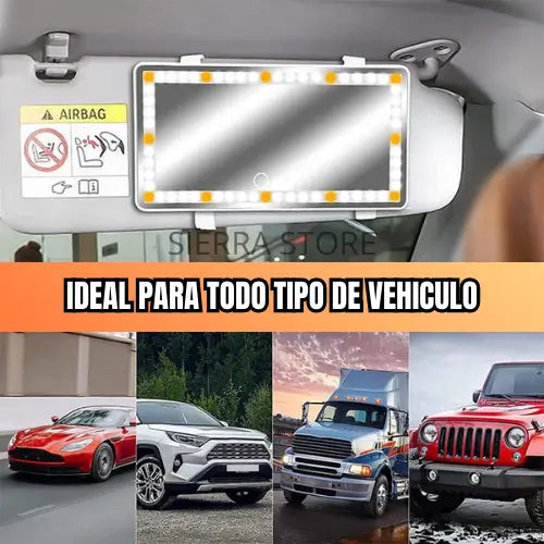Espejo De Maquillaje Carro Tactil Led